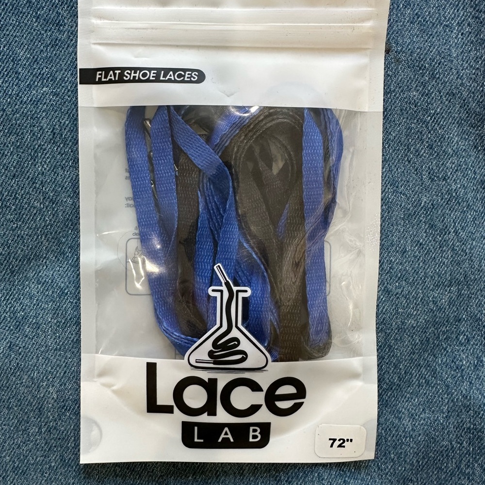 Lace Lab Flat Shoe Laces - Blue and Black
